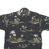NAUTICA Mens Blue & Beige Hawaiian Shirt M Cotton Blend Beach Print Summer