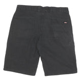 DICKIES Mens Black Workwear Cotton Blend Regular Shorts L W34 Durable Fit