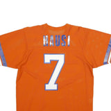 NFL Mens Orange & Blue Football T-Shirt L Short Sleeve Crew Neck Number 7 Hausi