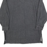 JEAN TERRIER Womens Grey Button Cotton Jacket L Embroidered Pattern