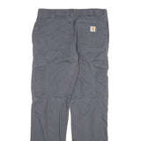 CARHARTT Mens Cotton Grey Relaxed Cargo Trousers W35 L34 Workwear Utility