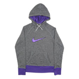 NIKE Mens Grey & Purple Pullover Hoodie XS Therma-Fit Sports Sweatshirt