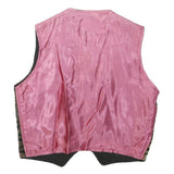 Womens Black & Pink Embroidered Sleeveless Jacket S Polyester Blend Paisley