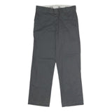 DICKIES Mens Polyester Blend Classic Black Trousers W34 L30 Workwear Zip Closure