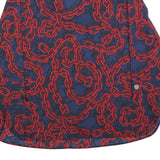 RICK CARDONA Womens Blue & Red Printed Shirt Long Sleeve V-Neck XL Stylish