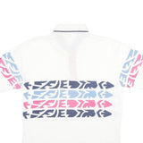ANTIGUA Mens White Blue & Pink Abstract Print Short Sleeve Polo Shirt L Cotton