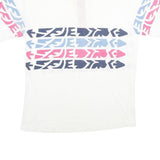 ANTIGUA Mens White Blue & Pink Abstract Print Short Sleeve Polo Shirt L Cotton
