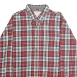WEATHERPROOF Mens Red & White Checked Cotton Shirt XL Button-Down Collar Long