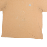 CARHARTT Mens Beige Pocket T-Shirt XL Short Sleeve Crew Neck Cotton Workwear