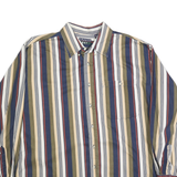 TRADER BAY Mens Blue & Beige Stripe Shirt XL Casual Long Sleeve Cotton