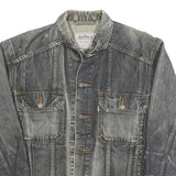 LEVI'S Mens Black Denim Button Jacket S Cotton Classic Casual Retro Style