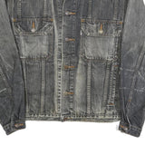 LEVI'S Mens Black Denim Button Jacket S Cotton Classic Casual Retro Style