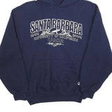RUSSELL ATHLETIC Womens Navy Blue Santa Barbara Printed Pullover Hoodie M