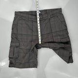 The North Face Checked Cargo Shorts - 35W 11L Grey Cotton