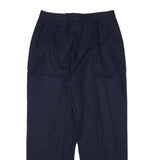 EVAN PICONE Womens Wool Blend Navy Relaxed Straight Leg Trousers W29 L27 Classic