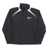 SPORT TEK Mens Black & White Tiger Lines Logo Zip Jacket M Polyester Blend Plain