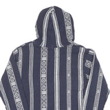 Womens Navy & White Striped Pullover Hoodie M Cotton Blend Casual