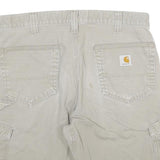CARHARTT Mens Casual Beige Cargo Cotton Shorts L W34 Button Closure Workwear
