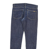 CARHARTT Mens Slim Blue Denim Raw Slim Fit Jeans W33 L34 Classic Zip Closure