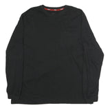 WRANGLER Mens Black Long Sleeve Crew Neck Pocket T-Shirt L Cotton