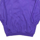 Womens Purple Sweatshirt Pullover S Patterned Panel Collar Retro Style Casual