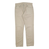 LEVI'S Mens Slim Beige Cotton Blend Trousers W33 L32 Zip Closure Classic Fit