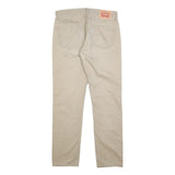 LEVI'S Mens Slim Beige Cotton Blend Trousers W33 L32 Zip Closure Classic Fit