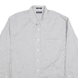NAUTICA Mens White & Black Check Shirt 2XL Button-Down Collar Long Sleeve