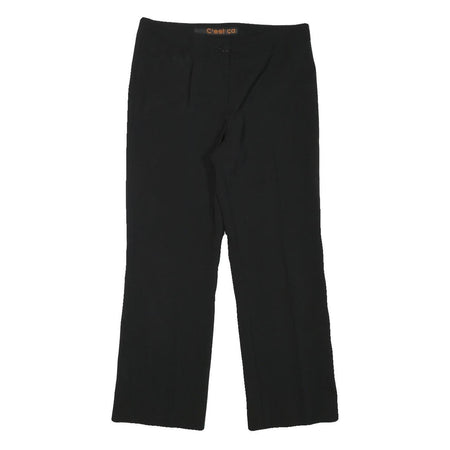 CEST CA Womens Black Regular Fit Straight Leg Trousers W29 L25 Polyester Blend
