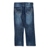 Mark & Dutch Contrast Stitch Jeans - 34W 31L Dark Wash Cotton