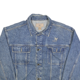 GEAR FOR SPORTS Mens Blue Cotton Denim Jacket L Button Plain Classic Style