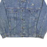 GEAR FOR SPORTS Mens Blue Cotton Denim Jacket L Button Plain Classic Style