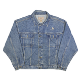 GEAR FOR SPORTS Mens Blue Cotton Denim Jacket L Button Plain Classic Style