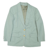 Womens Blue Classic Plain Blazer Jacket M Polyester Blend Button Up