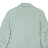 Womens Blue Classic Plain Blazer Jacket M Polyester Blend Button Up