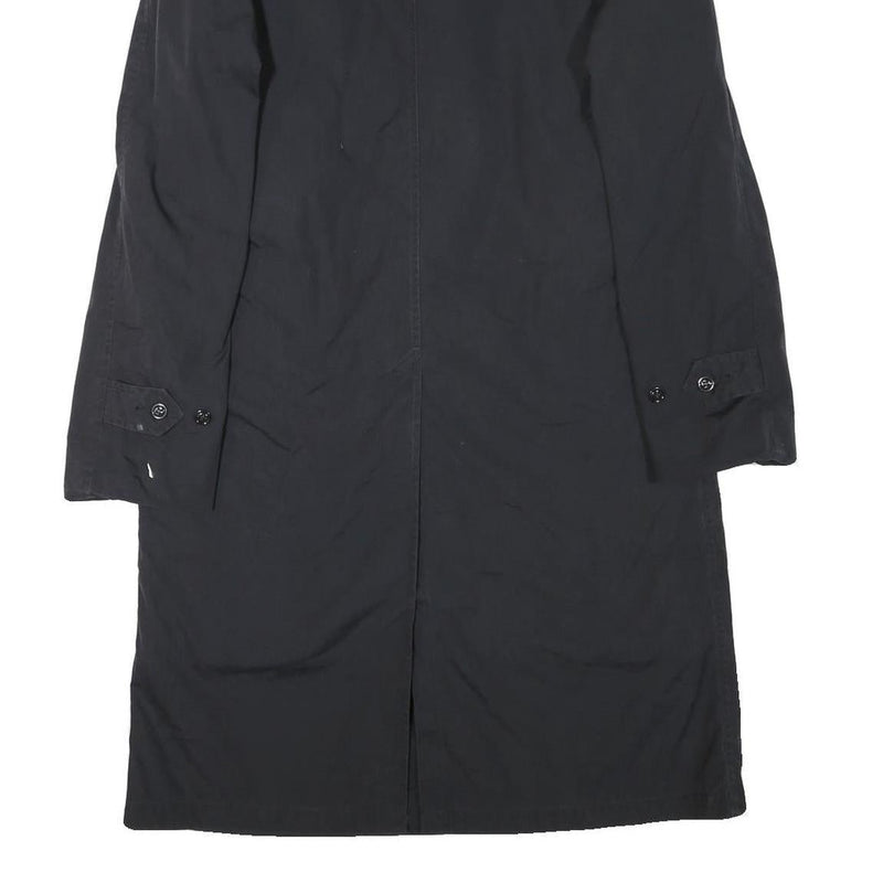 Mens Black Button Cotton Blend Regular Fit Long Sleeve Jacket S Plain Classic