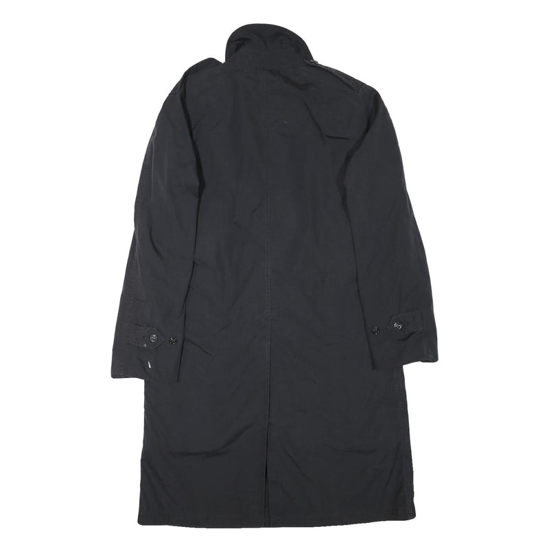 Mens Black Button Cotton Blend Regular Fit Long Sleeve Jacket S Plain Classic