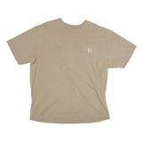 CARHARTT Mens Beige XL Pocket T-Shirt Short Sleeve Crew Neck Cotton Blend