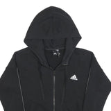 ADIDAS Womens Black Zip Up Hoodie S Cotton Blend Sportswear