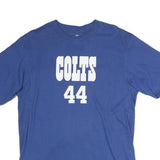 NFL Mens Blue Colts 44 Clark Graphic T-Shirt L Short Sleeve Crew Neck Cotton
