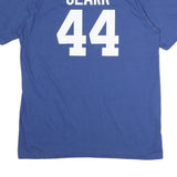 NFL Mens Blue Colts 44 Clark Graphic T-Shirt L Short Sleeve Crew Neck Cotton
