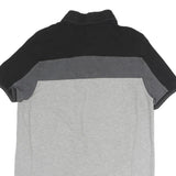 TOMMY HILFIGER Mens Grey & Black Short Sleeve Colourblock Polo Shirt M Casual