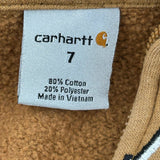 Age 7 Carhartt Hoodie - Small Brown Cotton Blend