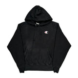 Reverse Weave Champion Hoodie - Large Black Cotton Blend