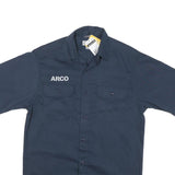 CARHARTT Mens Blue Work Shirt M Cotton Blend Short Sleeve Button