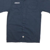 CARHARTT Mens Blue Work Shirt M Cotton Blend Short Sleeve Button