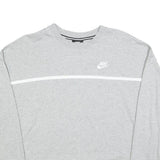 NIKE Womens Grey Crew Neck M Cotton Blend Sweatshirt Long Sleeve Casual