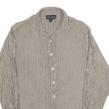 KAREN KANE Womens Black & White Checked Shirt Long Sleeve Button Neck M Casual