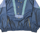 Mens Blue & Purple Polyester Woven Colourblock Windbreaker XL Zip Jacket Relaxed