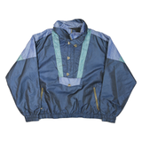Mens Blue & Purple Polyester Woven Colourblock Windbreaker XL Zip Jacket Relaxed